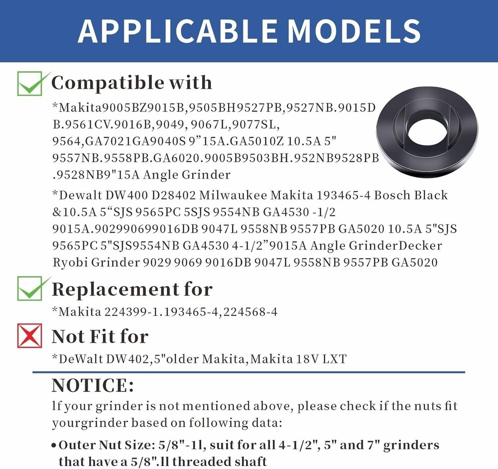 Juego De 7 Tuercas Para Amoladora Angular, Llave Para Amoladora Angular, Tuerca.