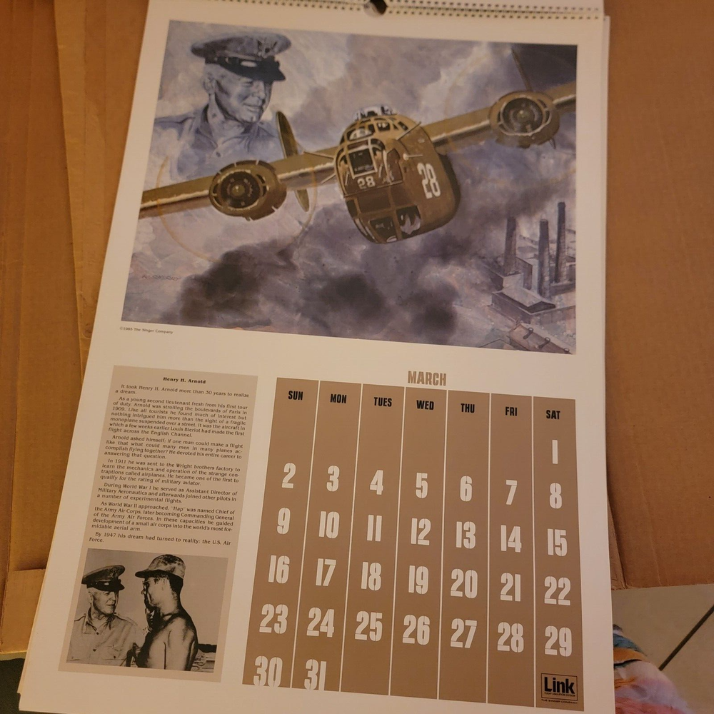 TWO (1981 & 1986) Trainer Flight Simulator by Singer Co. Annual Calendars PLUS !