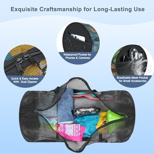 Diving Mesh Duffel Bag Large Capacity, Quick-Dry Ventilation System Mesh