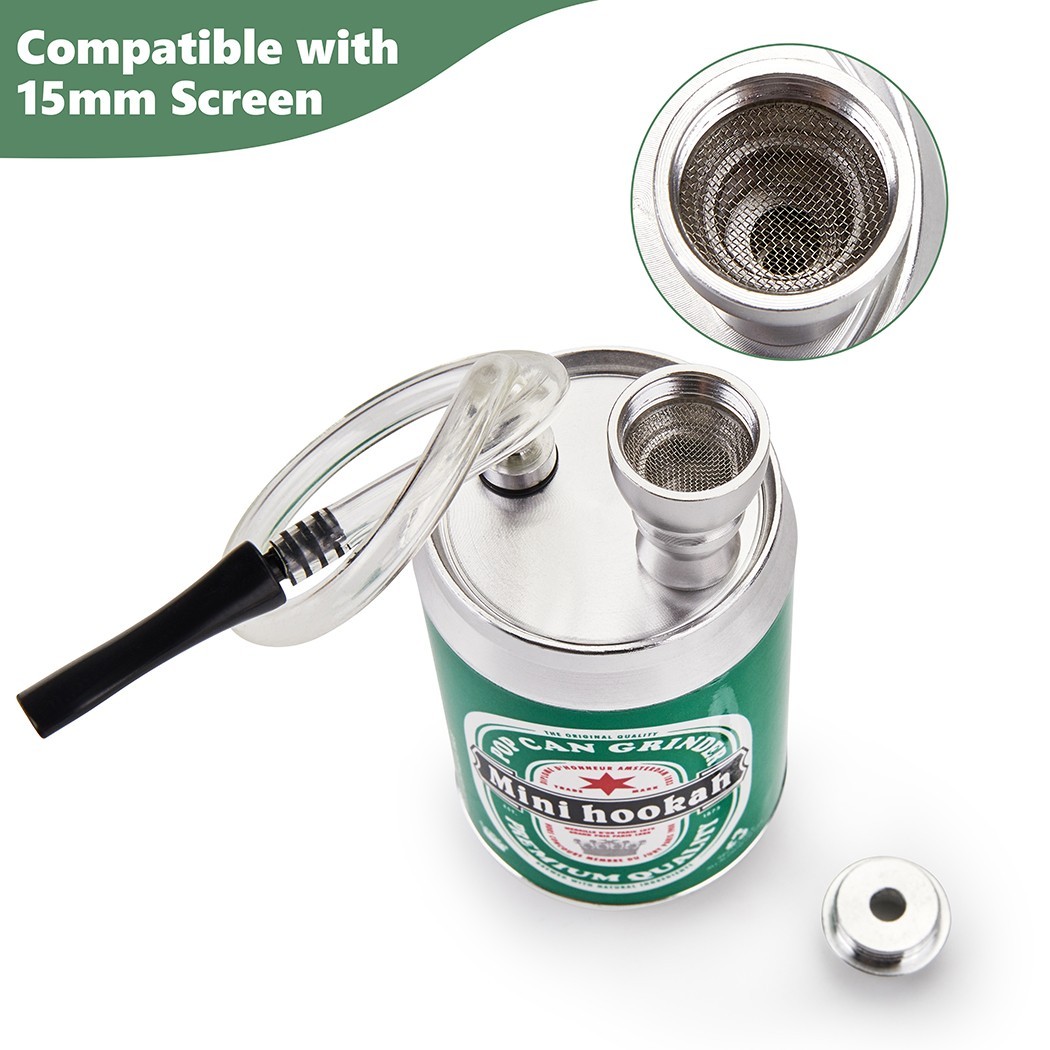 2Pack 4.5" Metal Mini Small Bong Smoking Tobacco Water Pipe Hookah with Box