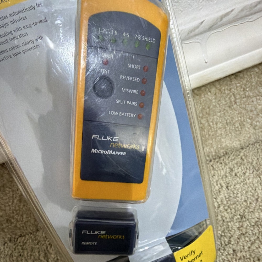 Fluke Networks MicroMapper LAN Wiremap Checker Twisted-Pair Cable Tester