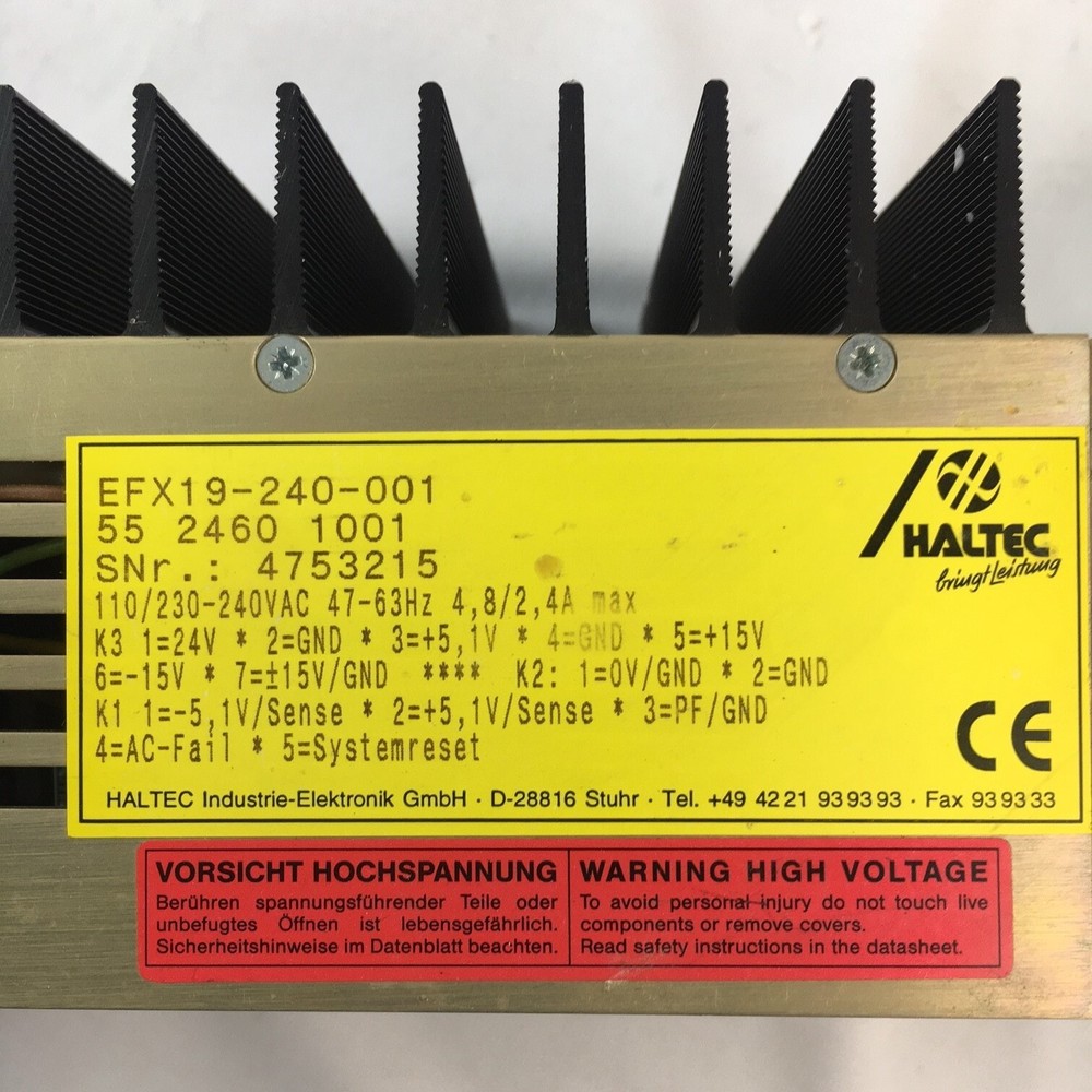 Haltec EFX19-240-001 Control Rack Power Supply