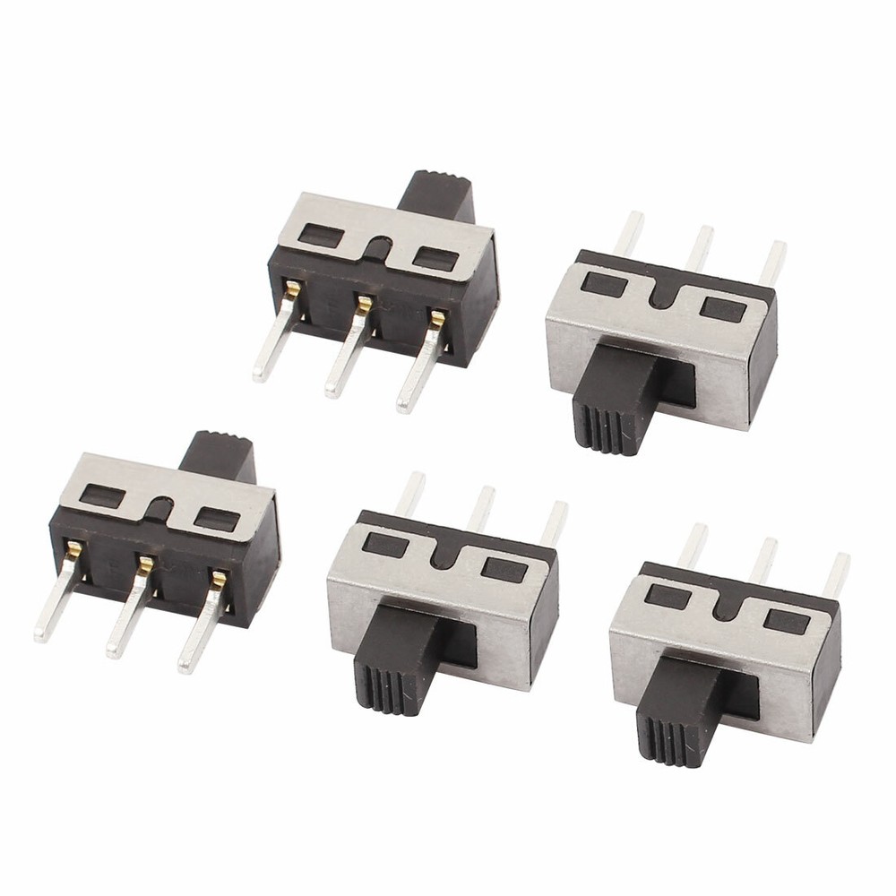 5 Pcs 2 Position Straight Mounting 3P SPDT Micro Latching Toggle Switch