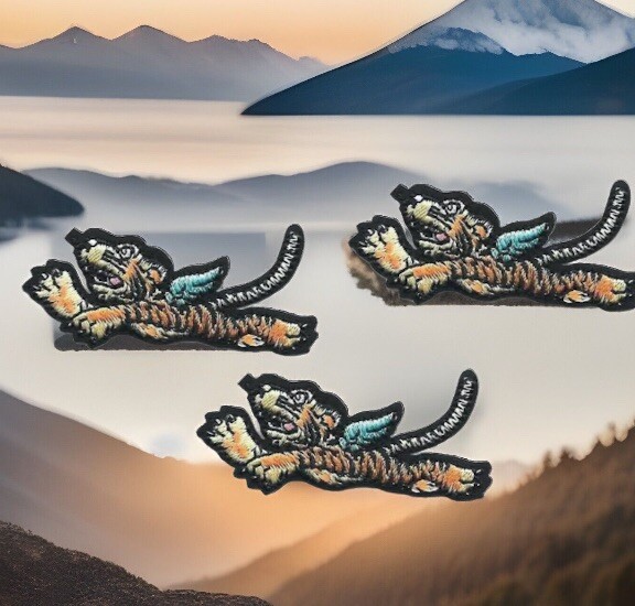 Flying Tigers Mascot Patch Good for polo breast pocket or baseball cap Lot of 3