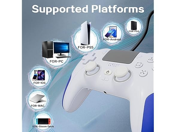 IWGAME RGB Wired Controller | PS5 | PC Blue