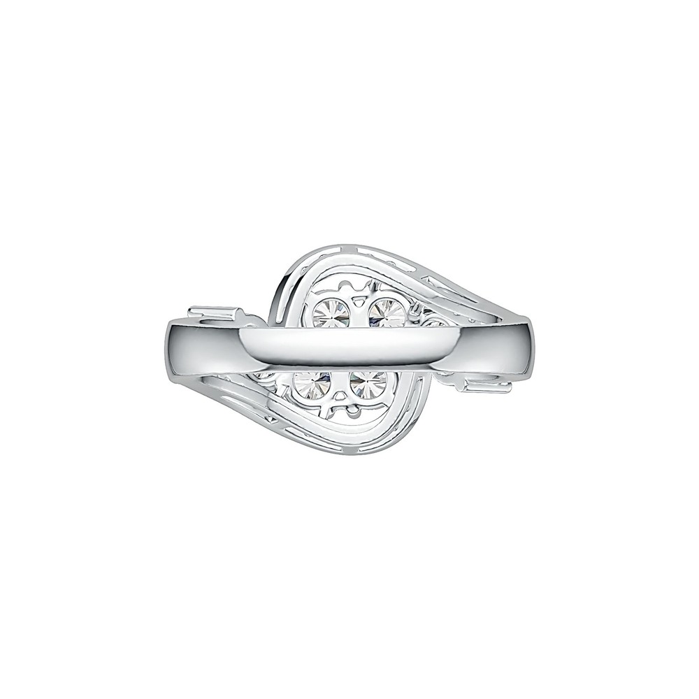 Sterling Silver Semi Mount Ring Setting Round RD 4x4mm White Topaz
