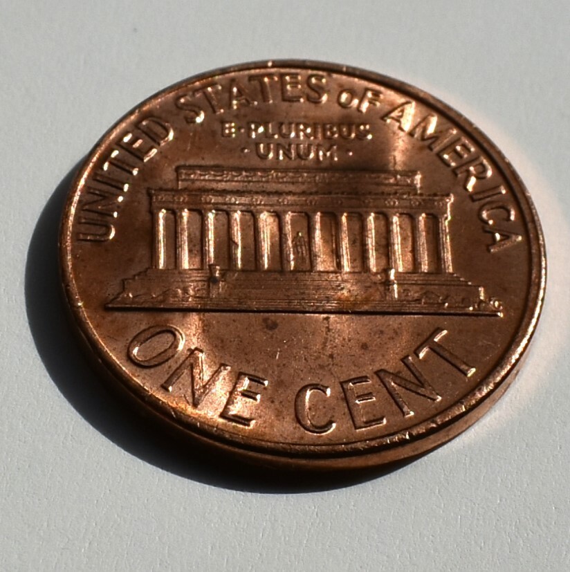 1968 Penny Error No Mint Mark P Red High Mint State Rim Collar DD Errors