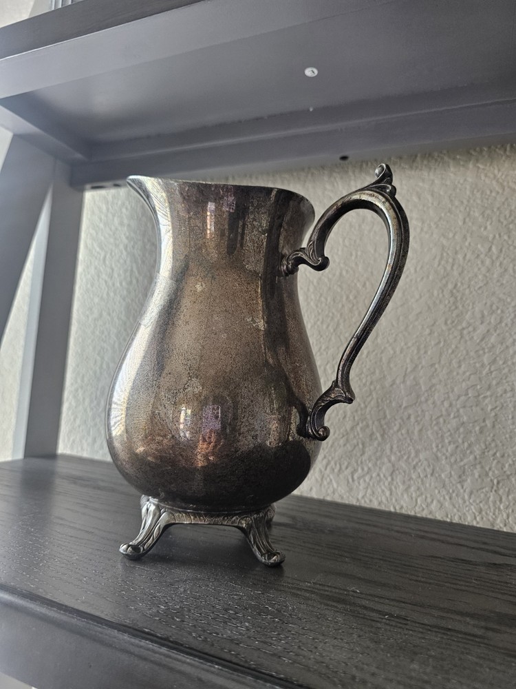 Vintage International Silver Co. footed Water Pitcher Silverplate