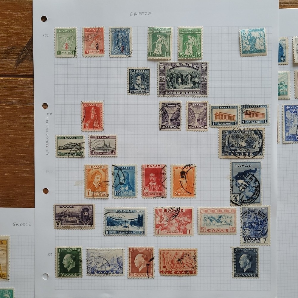 Greece Stamps On 9 Pages