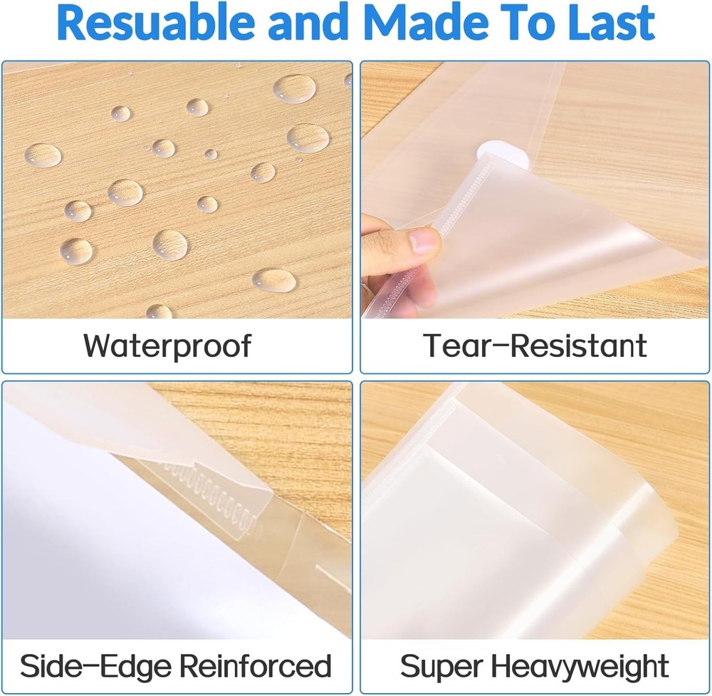 Clear Plastic Document Envelopes - Large Capacity 20 Pack for Easy Organization