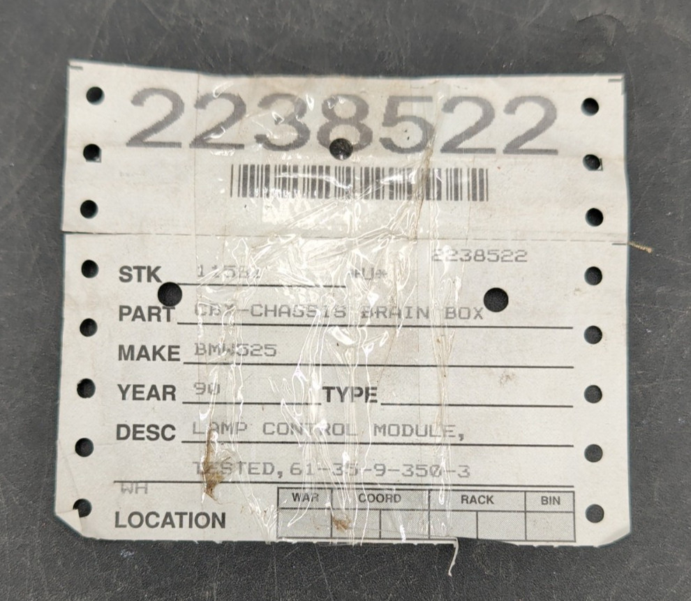 OEM 1988-1995 BMW E32 E34 Bulb Testing Lighting Control Module 61.35-8 350 377