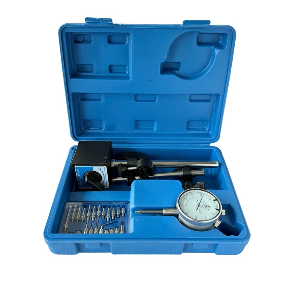 Magnetic Base Holder 135 lbs Pull Force Fine Adjust + 1" Dial Indicator 0.001"