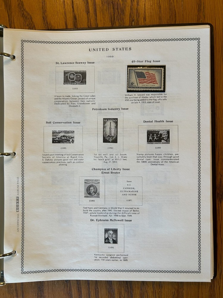 Scott Pony Express United States (US) Stamp Album 50+ Stamps Included 1893-1973