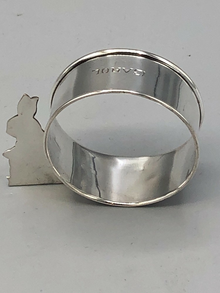 Sterling Silver Napkin Ring with Bunny Stand by Webster