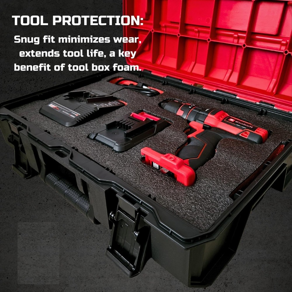 3-Pack Tool Box Foam Inserts, 24x24x2" Polyethylene Sheets (Black)