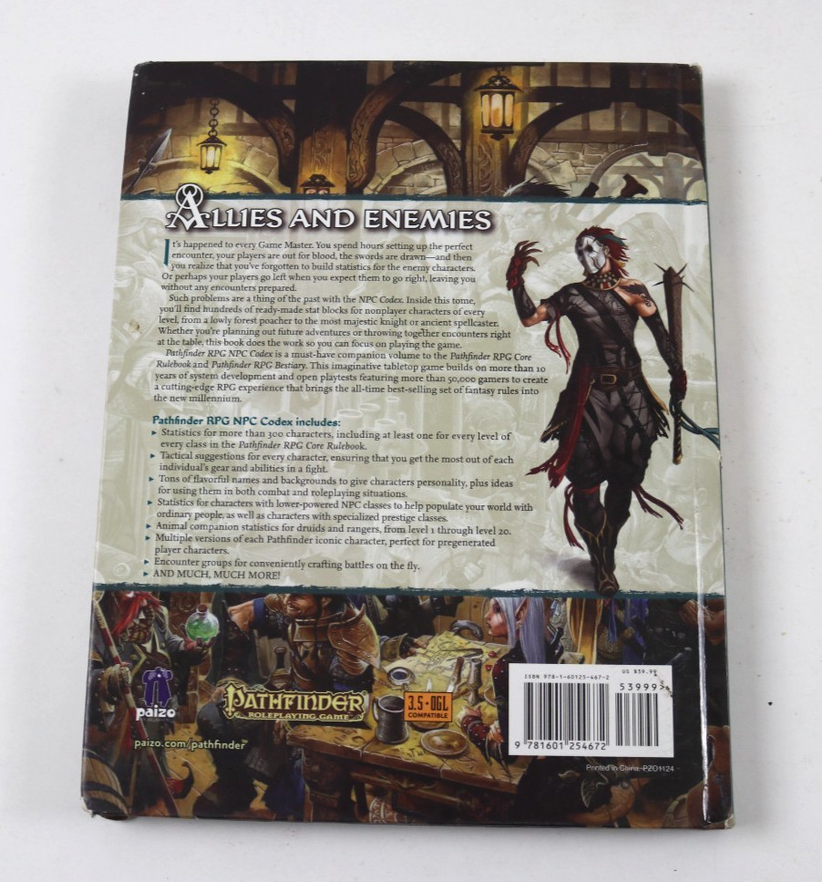 Pathfinder NPC Codex, 1st Print Hardcover Good Condition