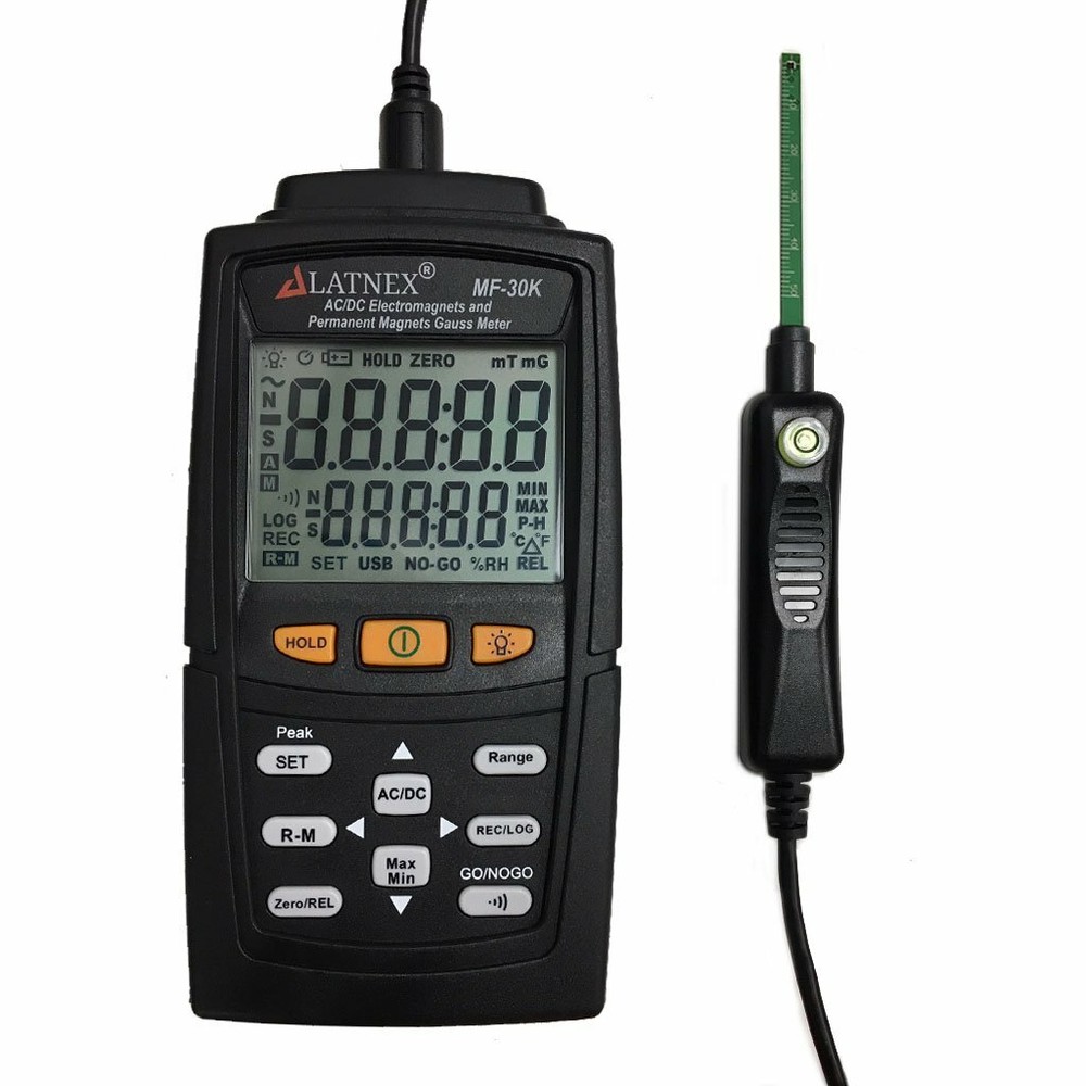 MF-30K AC/DC Gauss Meter with Certificate, Measures Magnetic Fields Strength