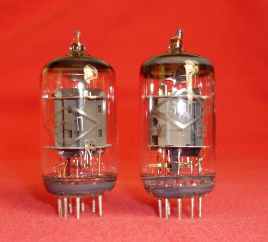 2pcs. 6F1P / 6Ф1П  = 6BL8; ECF80 Triode-Pentode tube. Foton 1963