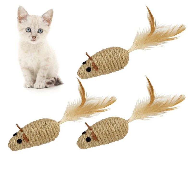 Sisal False Mouse Cat Toy Mouse Teasing Bite Resistance Stuffed Toy Interactive