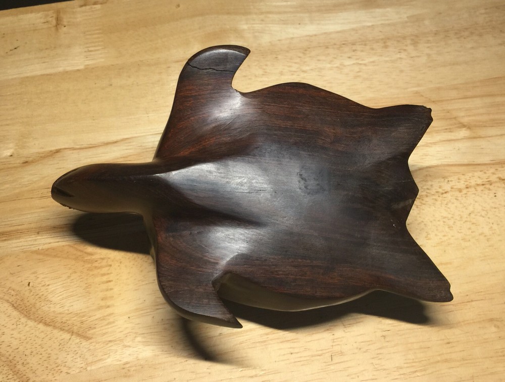 Hand Carved Wooden Turtle Figure