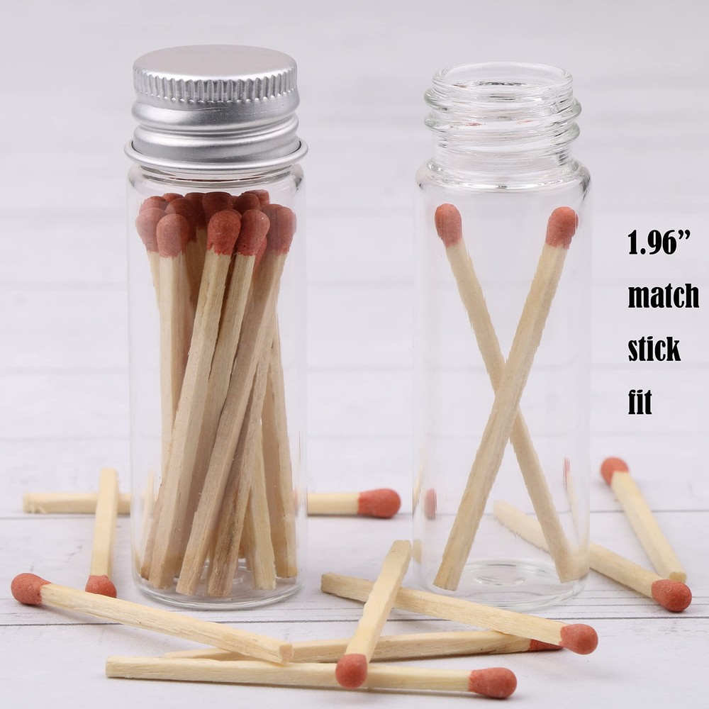 MaxMau 100 Tiny Glass Bottles Clear Small Vials 15ml Empty Mini Jars with