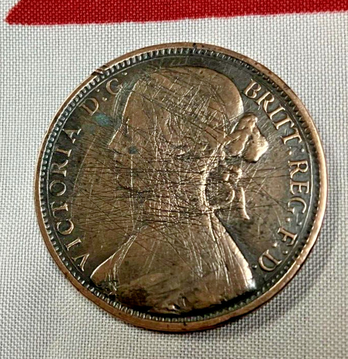1863 Victoria Penny Recovered from a Civil War Soldier's Knapsack