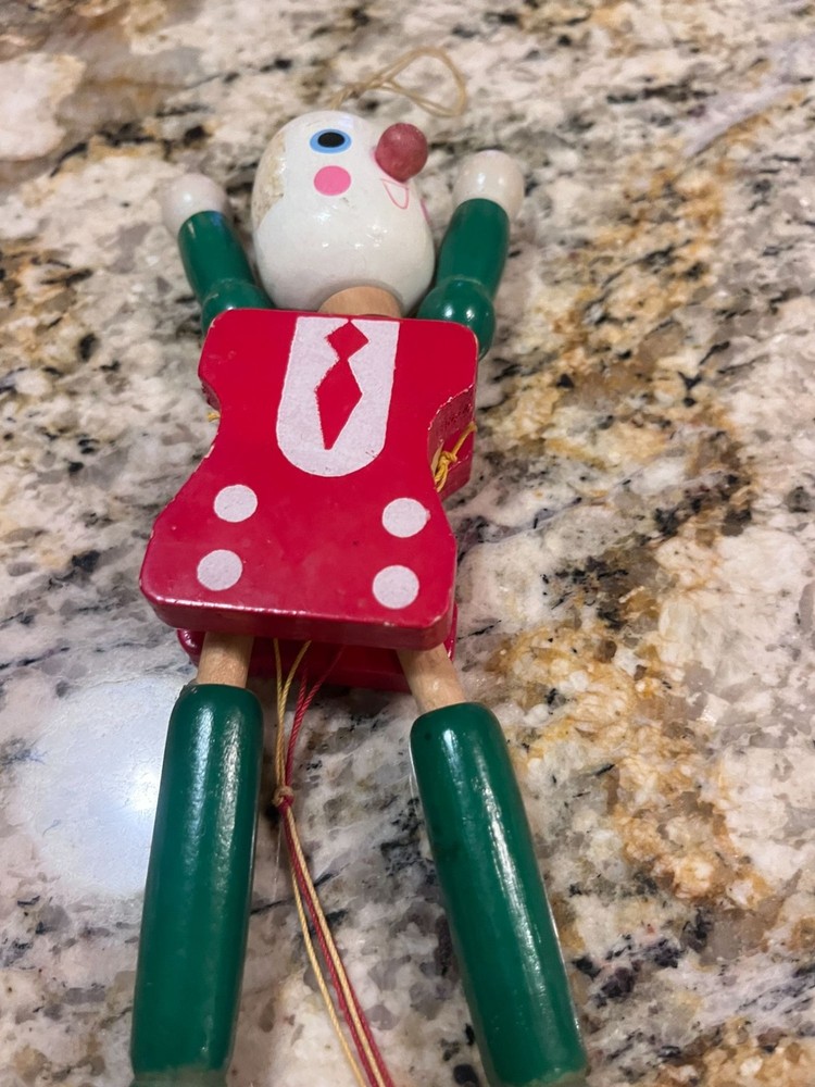 Vintage 40s Wooden Jumping jack Pull-string toy Hampelman