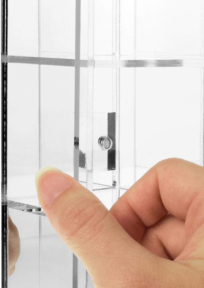 Mountable 25 Compartments Acrylic Display Case Cabinet Stand with Mirrored B...