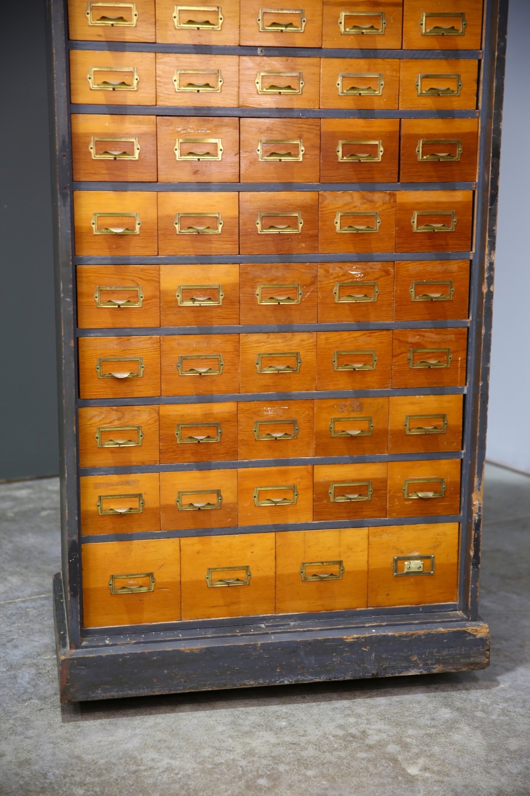 Antique Card Catalog Wood Apothecary Cabinet industrial vintage drawer cubby