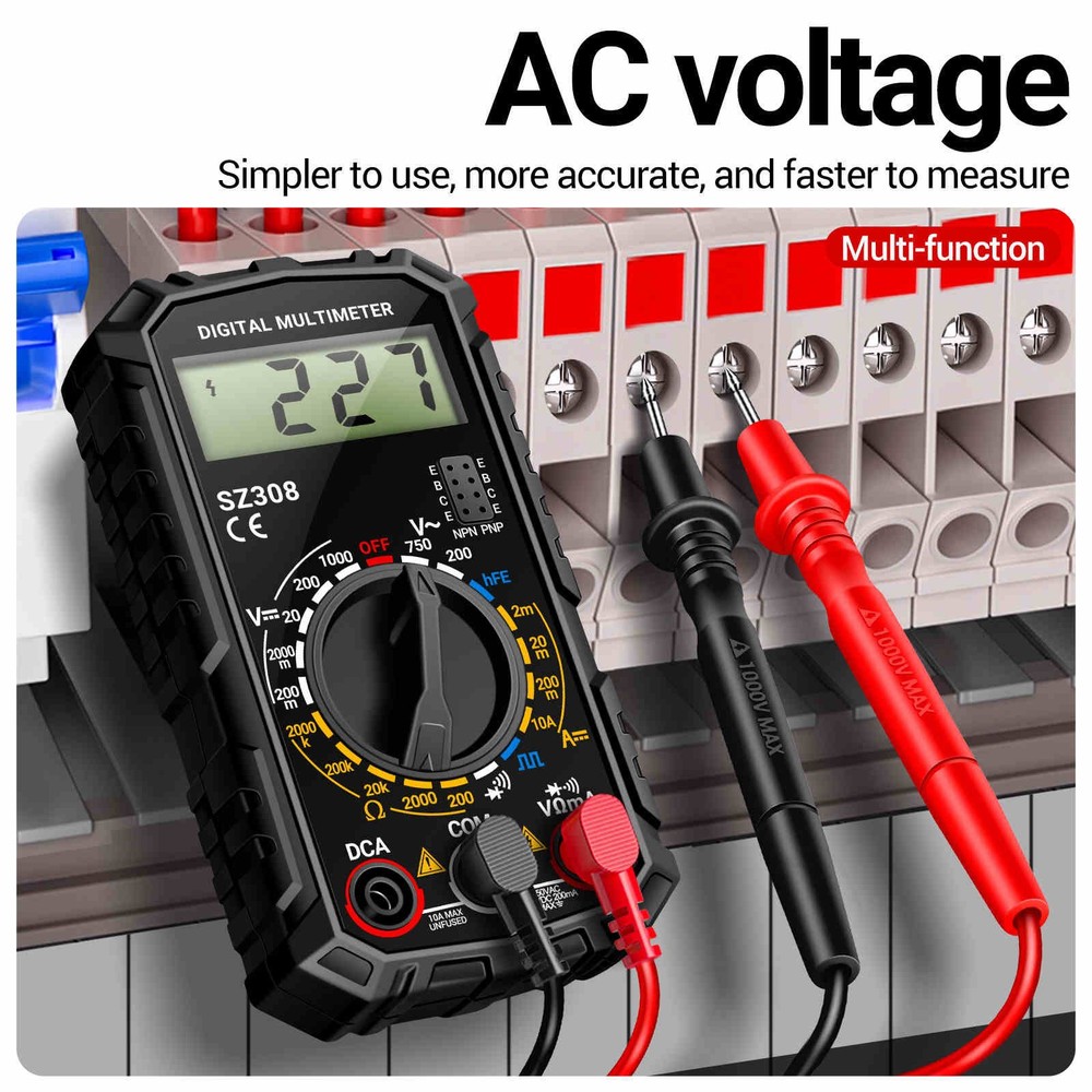 Multimeter for Voltage Current Resistance Diode Transistor Square Wave Output