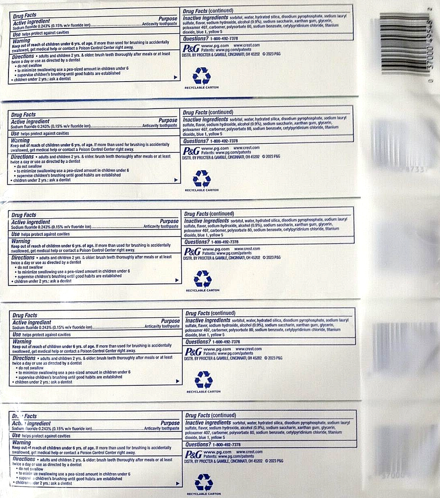 Crest Complete Plus Scope Active Foam Striped Toothpaste 8.2 Oz (Pack of 5)