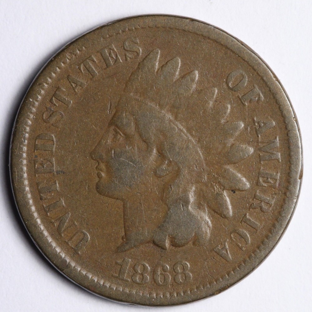 1868 Indian Head Cent Penny VG E142 IXMM