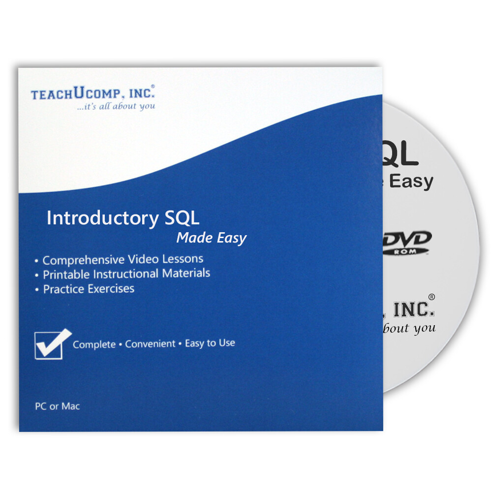 Learn Introductory SQL Video Training Tutorial DVD & Digital Professional Course