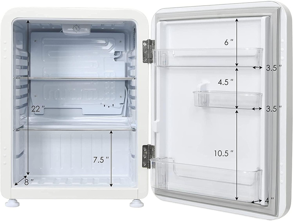 Compact 2.4 Cu Ft Mini Fridge with Adjustable Temp & Auto Defrost - White