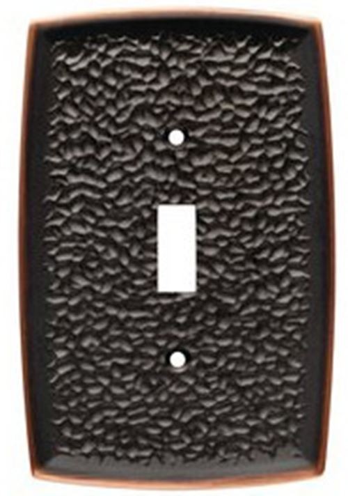 Single Switch Wall Plate - Hammered Bronze with Copper Highlights