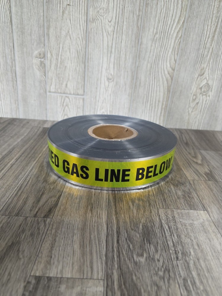 Underground Detectable Tape 2" Caution Buried Gas Line Below 1000 ft ??Unknown??