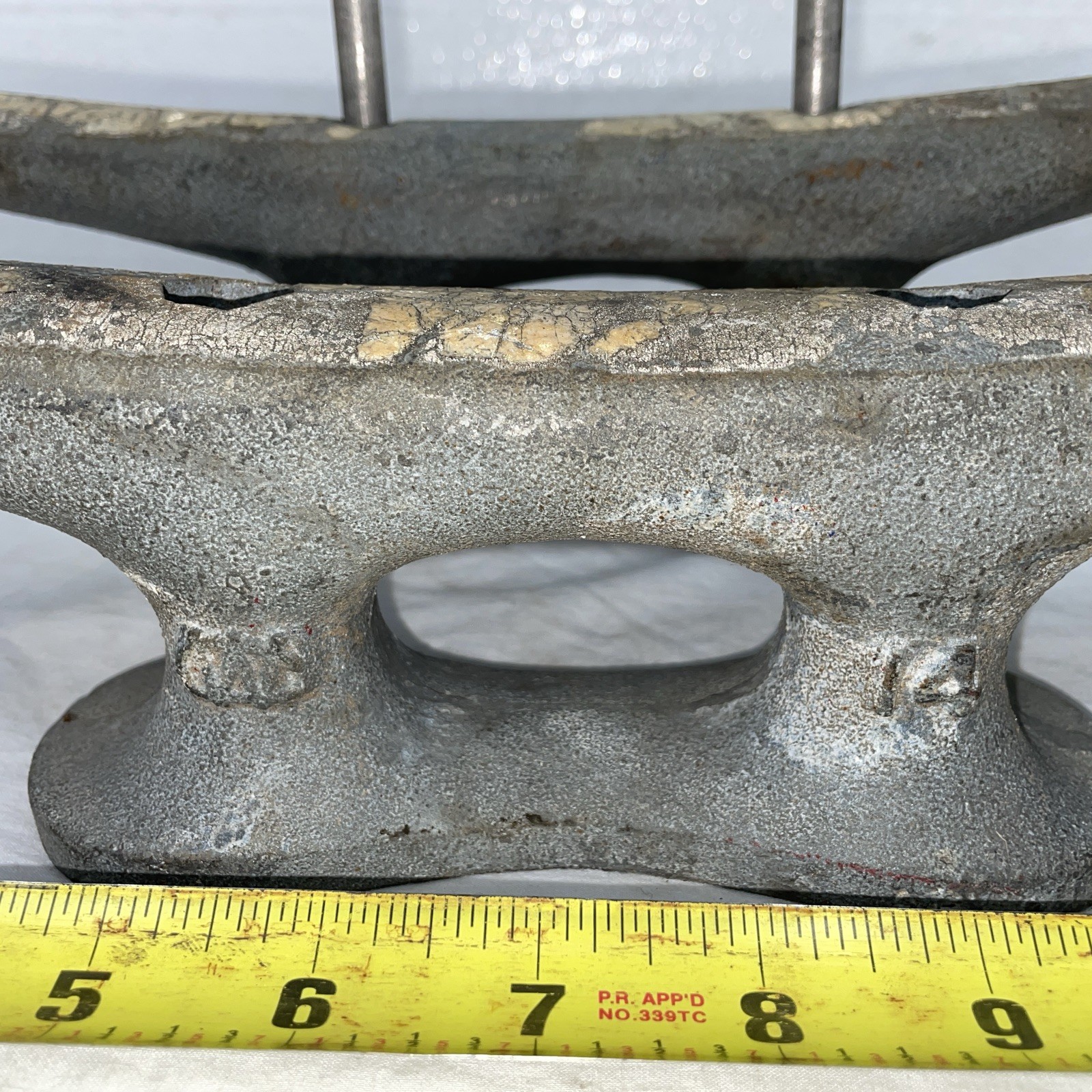 Pair Vintage 14” Boat Dock Cleats Cast Iron Marine Hardware Wilcox Crittinsen