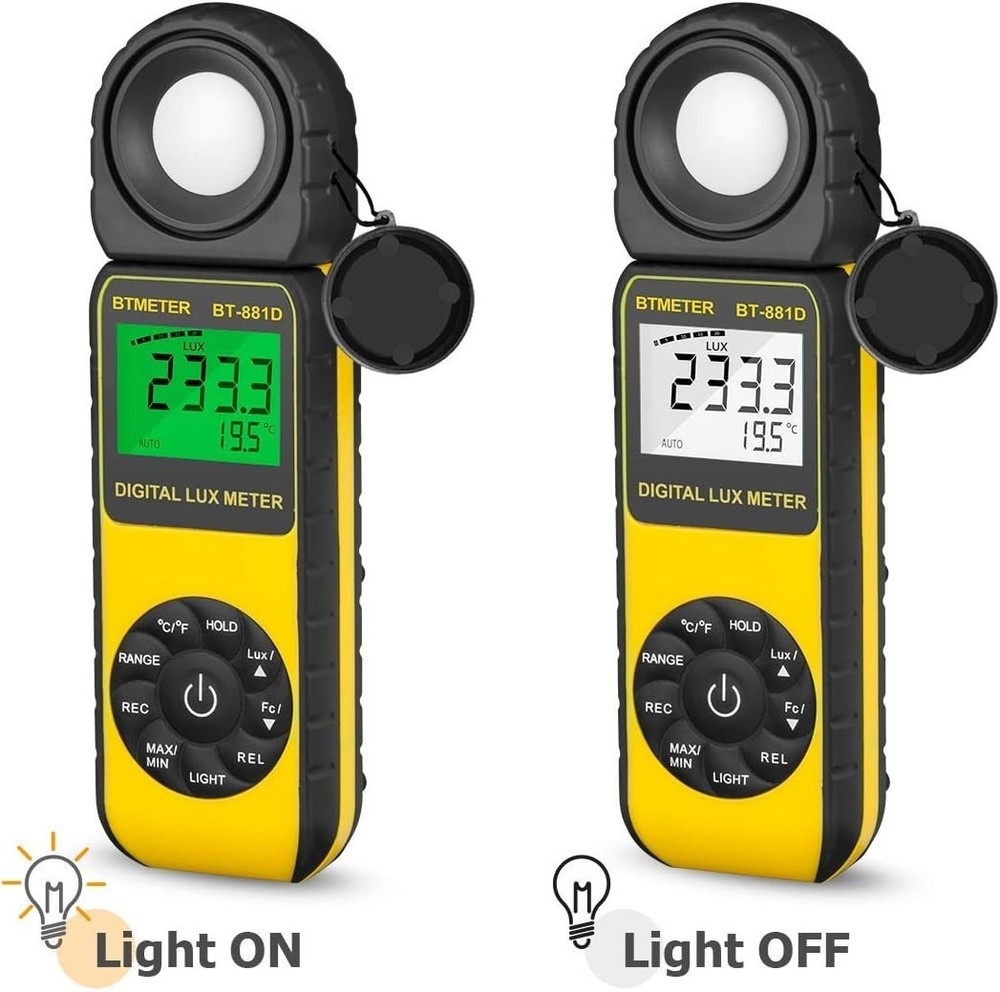 Wide Range Lux Meter with Rotatable Sensor - Perfect for Indoor Plants & More