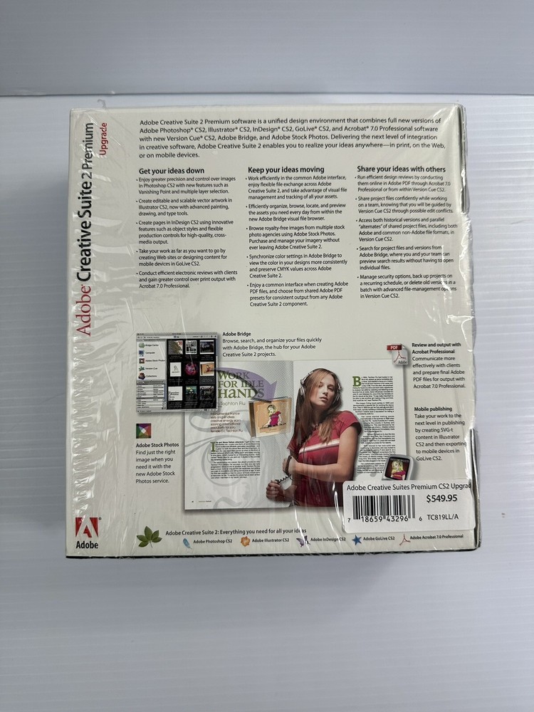 Adobe Creative Suite 2 Premium Upgrade Software - MAC (Retail Box) w/serial #