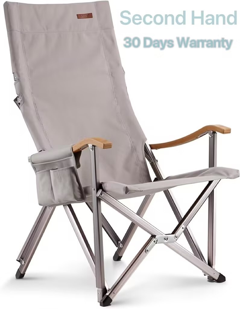 High Back Camping Chairs Heavy Duty Folding with Storage Bag(Not Adjustable)