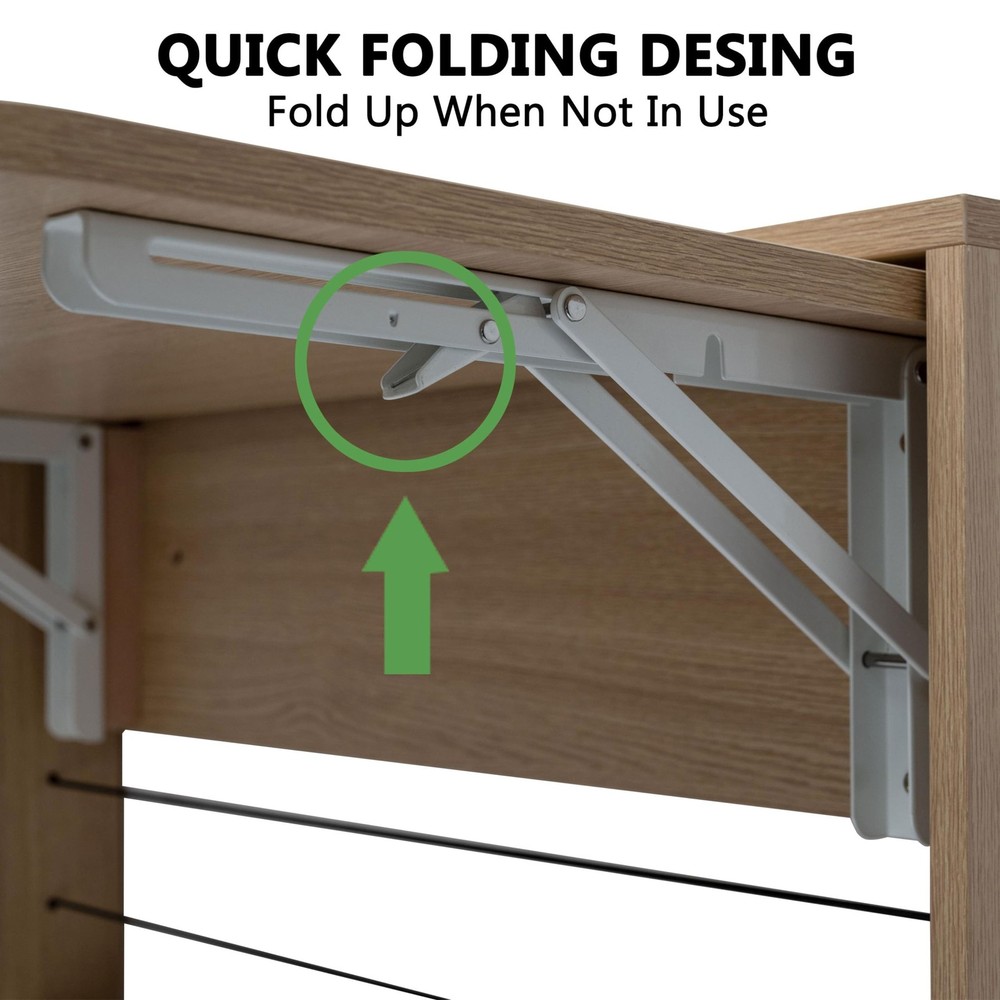 Wall Mounted Folding Table, Floating Wall Desk Fold Down for Small Spaces, Wa...