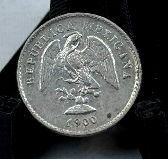 1900  Mexico Mo M Five 5 Cinco Centavos, KM#  400, Silver, UNC