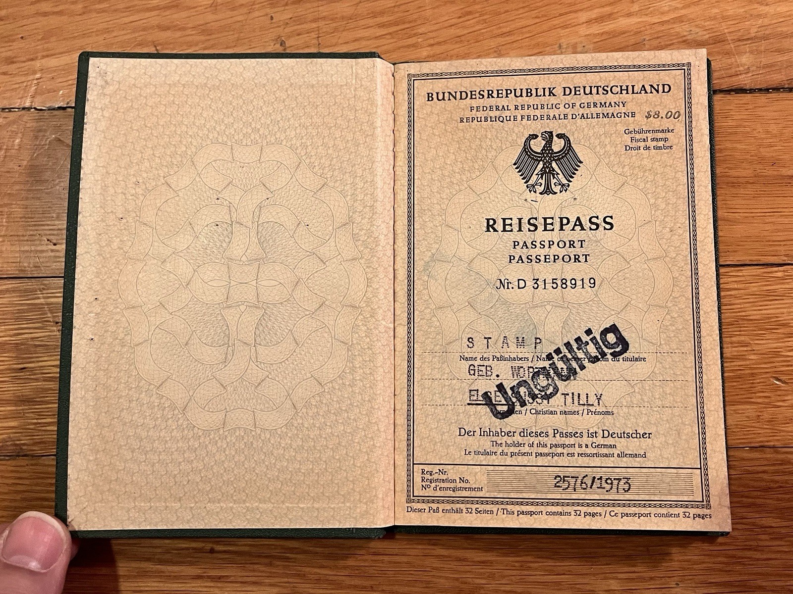 Bundesrepublik Deutschland Reisepass Passport Baden New York 1973 Pretty Woman