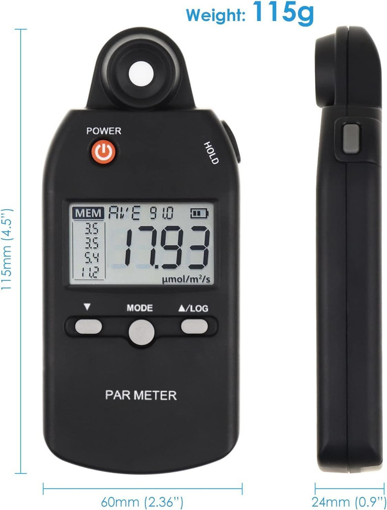Quantum PAR Meter for LED Grow Light Full Spectrum PPFD Meter High Precision Qua
