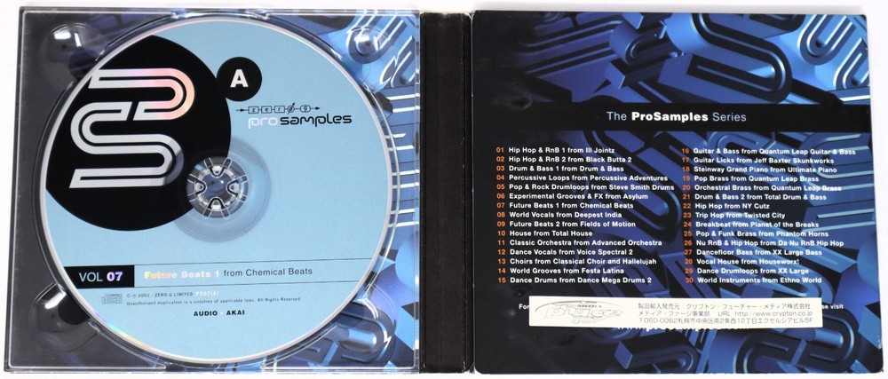 Zero-G Pro Samples 07 Future Beats 1 Sample Library/Sound Library/Sampling 2 CD