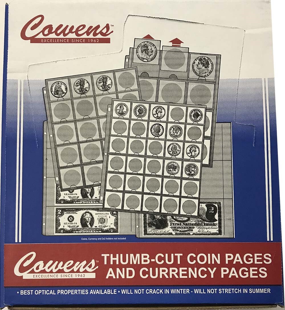 2X2 Coin Album Pages Cowens 20 Pocket 10 New Vinyl Sheets High Quality Free Post