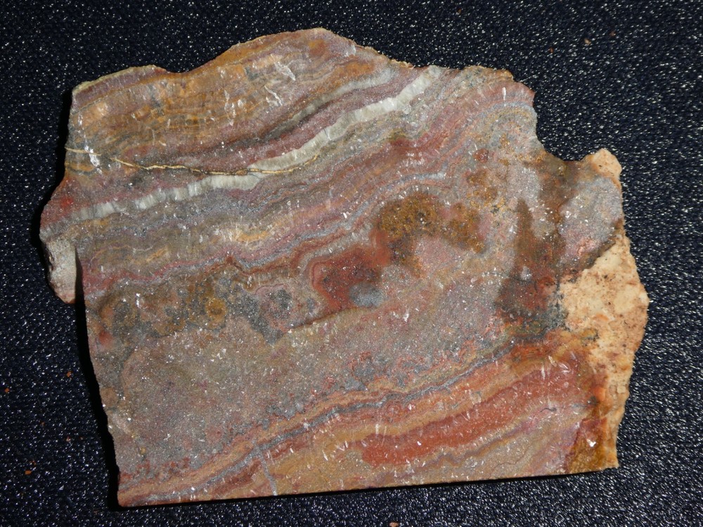 Unknown Agate slab- 3 1/2 " x 2 3/4 "--rough, cabbing, display.