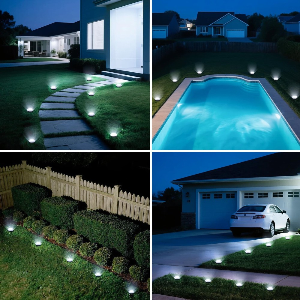 vighep Mini Solar Ground Lights, 2 Pack Lights S-2PACK, Cold White