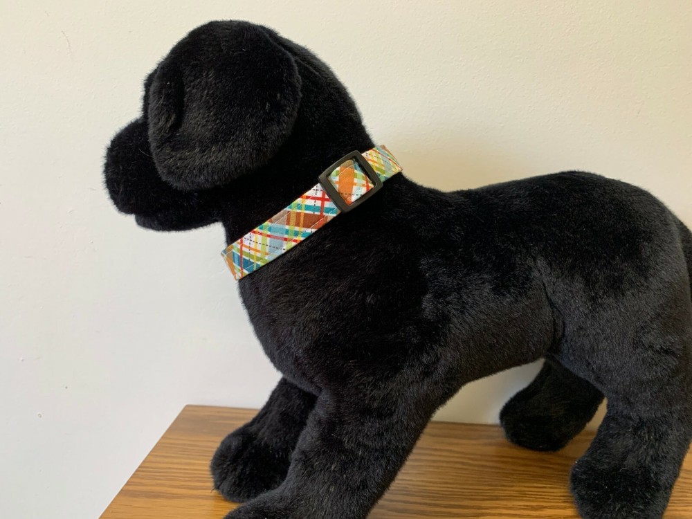 Chasin' Tail Dog Collars Multi Plaid Multiple Sizes