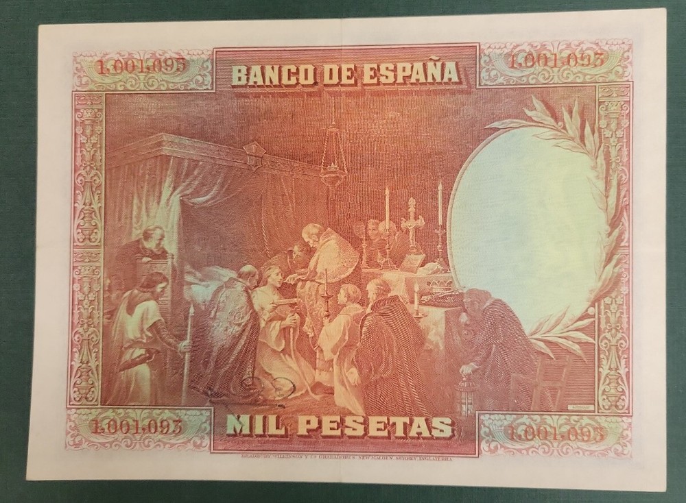 1928 Spain 1000 Pesetas - Pick# 78 - Solid VF/XF